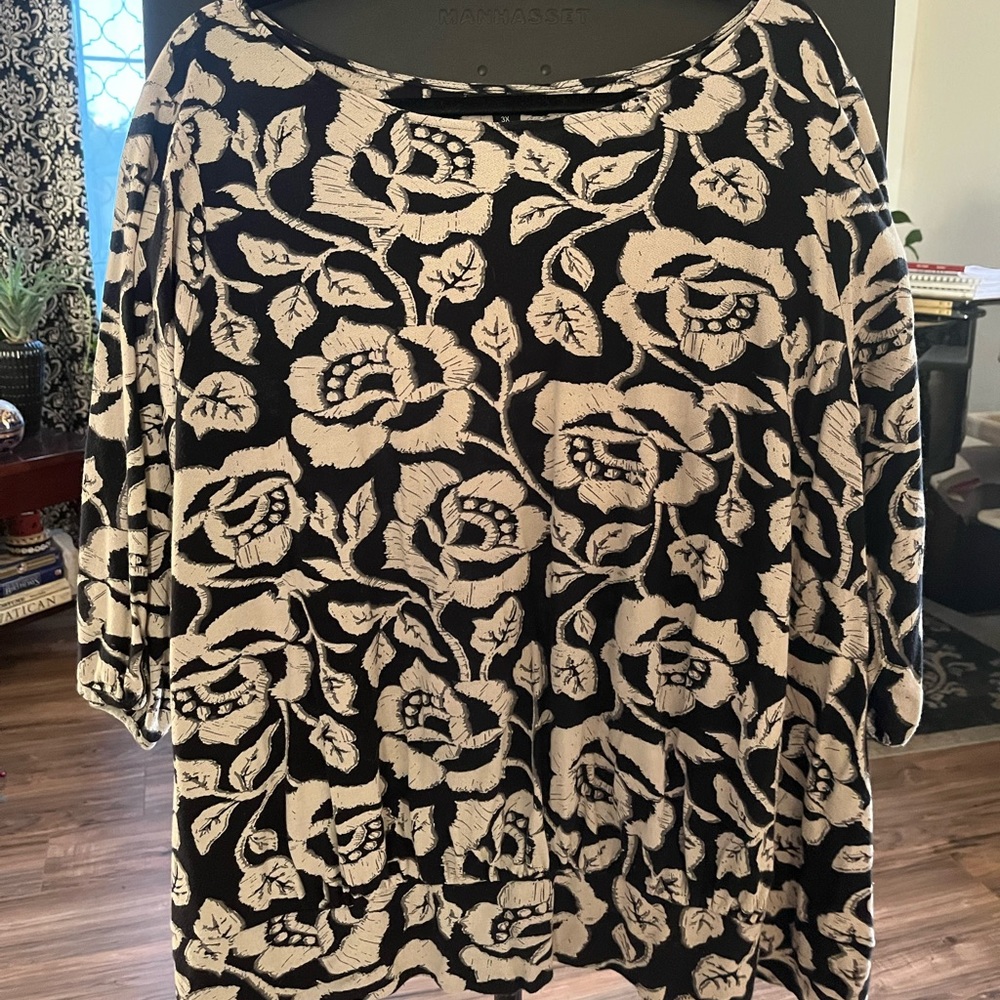 Beautiful blouse top tunic blouson banded hem